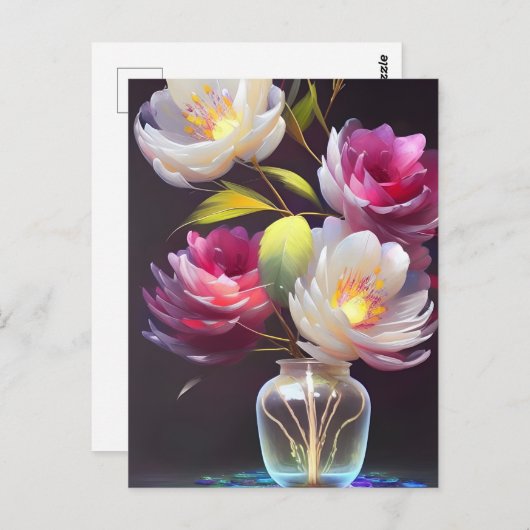 Belle carte postale Fleurs (Devant / Derrière)