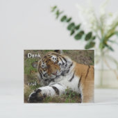 Belle carte postale Merci tigre (Debout devant)