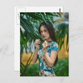 Belle carte postale modèle asiatique (Devant / Derrière)