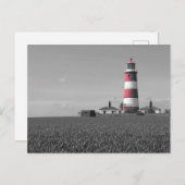 Belle carte postale Norfolk rouge & blanc phare (Devant / Derrière)