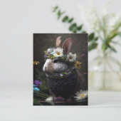 Belle carte postale Rabbit Floral (Debout devant)