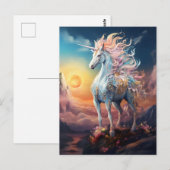 Belle carte postale Unicorn (Devant / Derrière)