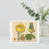 Belle carte postale unique à fleurs (Debout devant)