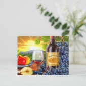 belle carte postale vin et raisin (Debout devant)