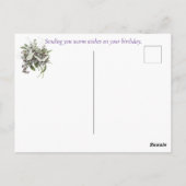 Belle carte postale vintage florale d'anniversaire (Dos)