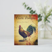 Belle carte postale Vintage Golden Rooster (Debout devant)