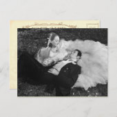 Belle carte postale Vintage mariée et chambre (Devant / Derrière)