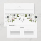 Belle Carte Recette Anemones (Devant / Derrière)