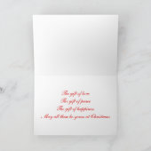 Belle carte rouge de Noël avec des envies chaudes (Intérieur)
