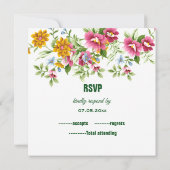 Belle carte RSVP de mariage Fleurs de printemps (Dos)