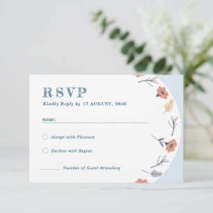 Belle carte RSVP de mariage Floral rétro