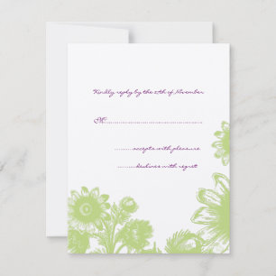 Belle carte RSVP de mariage Vintage à fleurs
