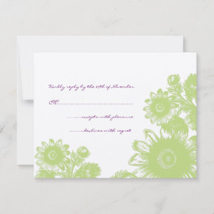 Belle carte RSVP de mariage Vintage à fleurs