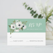 Belle carte RSVP Floral - menthe (Debout devant)