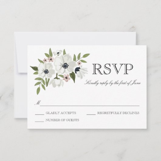 Belle carte RSVP Florale (Devant)