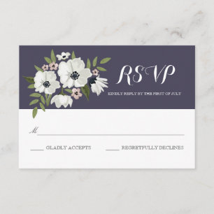 Belle carte RSVP Florale - violet