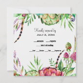 Belle carte RSVP mariage Succulents (Dos)