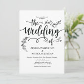 Belle carte rustique de faire-part de mariage (Debout devant)