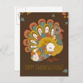 Belle carte Turquie bon thanksgiving (Devant / Derrière)