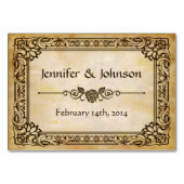 Belle carte Vintage Rustic Mariage Numéro de table (Dos)