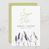 Belle Cartes Vertes Sage, Lavande, (Devant / Derrière)