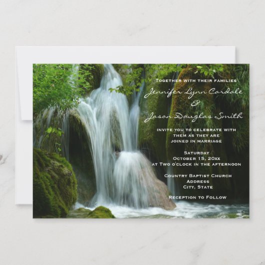 Belle cascade Invitations de mariage nature (Devant)