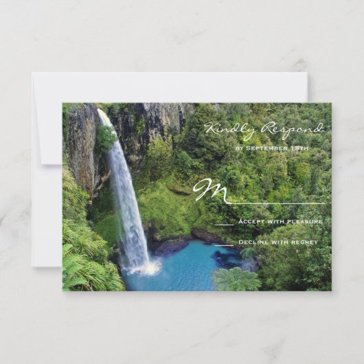 Belle cascade Mariage extérieur Cartes RSVP (Devant)