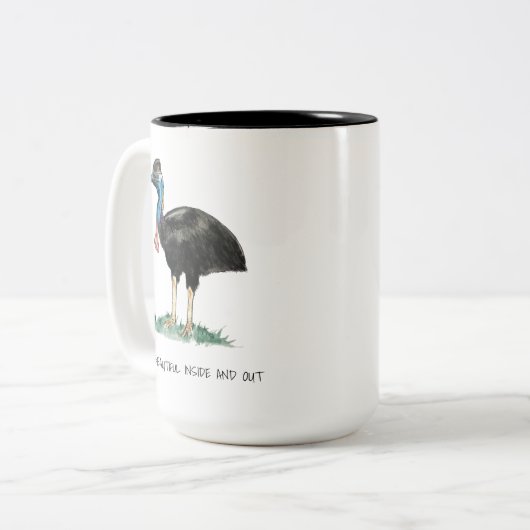 Belle Cassowary Mug à deux tons (Devant gauche)