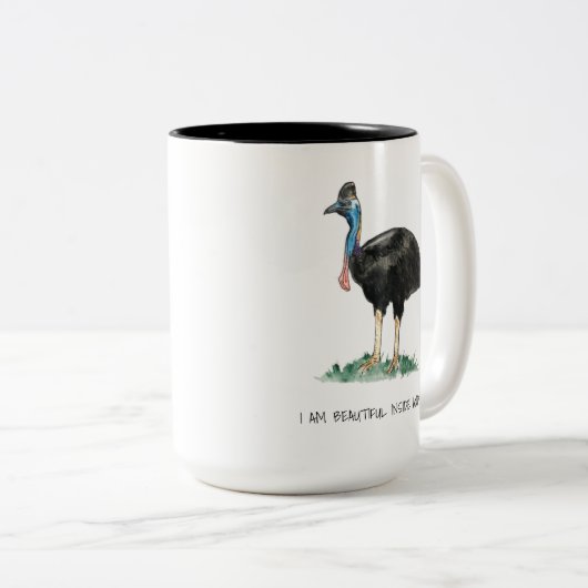 Belle Cassowary Mug à deux tons (Devant droit)