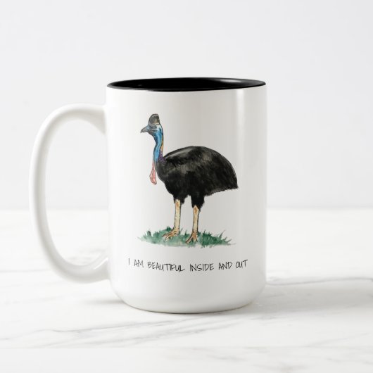 Belle Cassowary Mug à deux tons (Gauche)