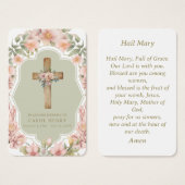 Belle Catholique En Mémoire Hail Mary Prayer Card (Devant & derrière)