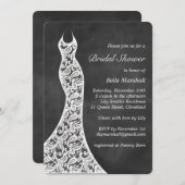 Belle Chalkboard Bridal Shower Invitation (Devant / Derrière)