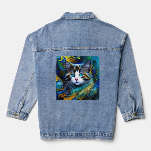 Belle Chat Mystique en Blues et Golds