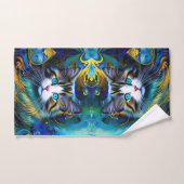 Belle Chat Mystique en Blues et Golds (Serviette à main)