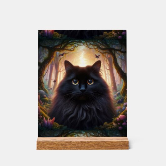 Belle chatte noire et fluide aux yeux dorés (Recto)