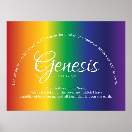 Belle citation de la Bible Poster Arc-en-ciel (Devant)