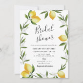 belle citron feuillage nuptiale invitation à la do (Devant)