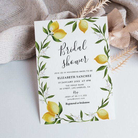 belle citron feuillage nuptiale invitation à la do