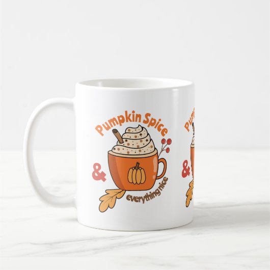 Belle Citrouille épice Latte Doodle Mug (Gauche)