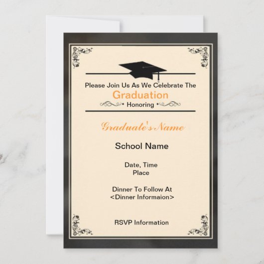 Belle classe des invitations 2012 d'obtention du (Devant)