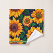 Belle collection de tournesols tendance (Gant de toilette)