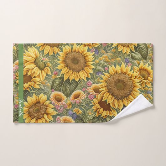 Belle collection tendance tournesol (Serviette à main)