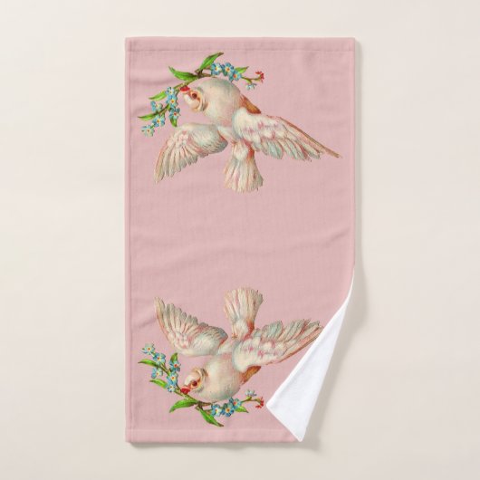belle colombe blanche avec sprig dans la bouche (Serviette à main)