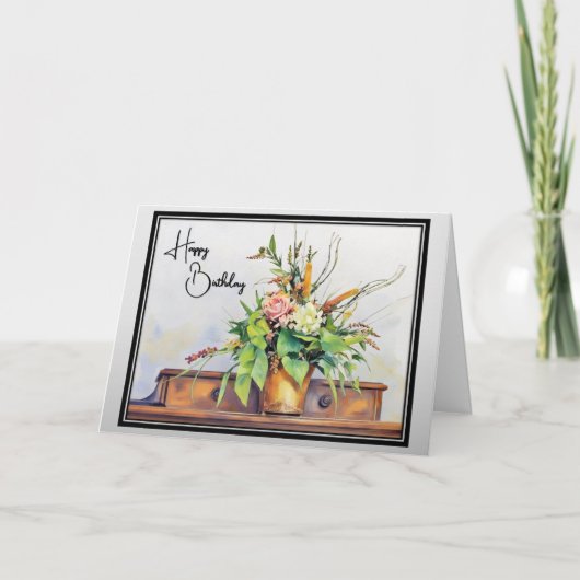 Belle Composition Florale - Carte d'anniversaire (Devant)