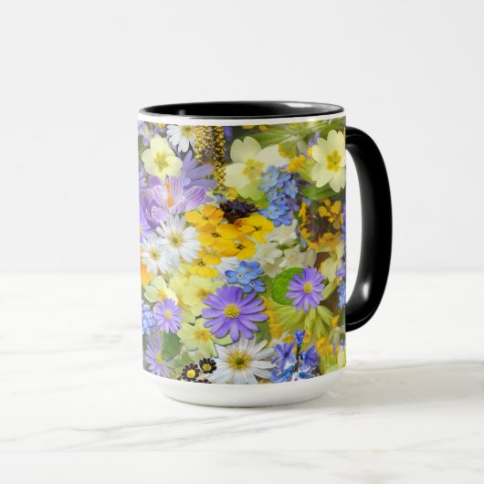 Belle conception de fleurs de tasse de café au (Devant droit)