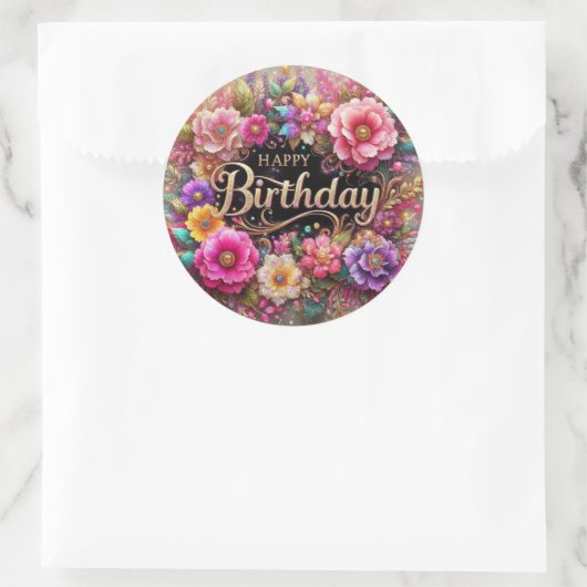 Belle conception dynamique autocollant d'anniversa (Sac)