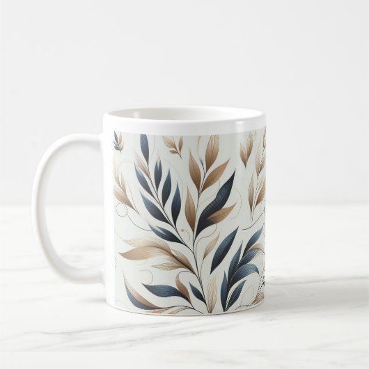 Belle Conception Florale Café Mug / Design élégant (Gauche)