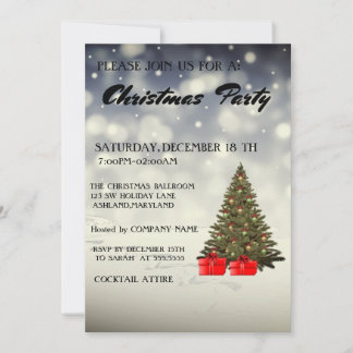 Belle, Cool, Sparkly Christmas Tree Invitation