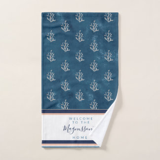Belle corail aquarelle sur bleu batik personnalisé