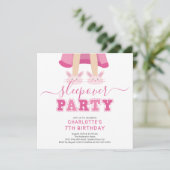 Belle couchette Pajama Invitation Anniversaire (Debout devant)